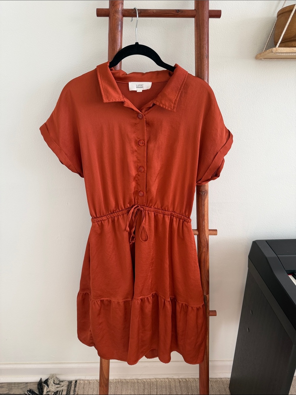 Lucky Brand rust satin dress